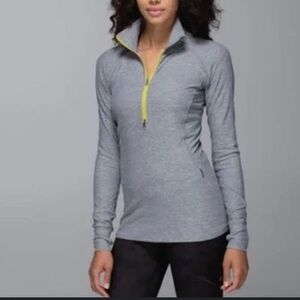 Lululemon Race Your Pace 1/2 Zip Pullover in Heathered Slate Gray